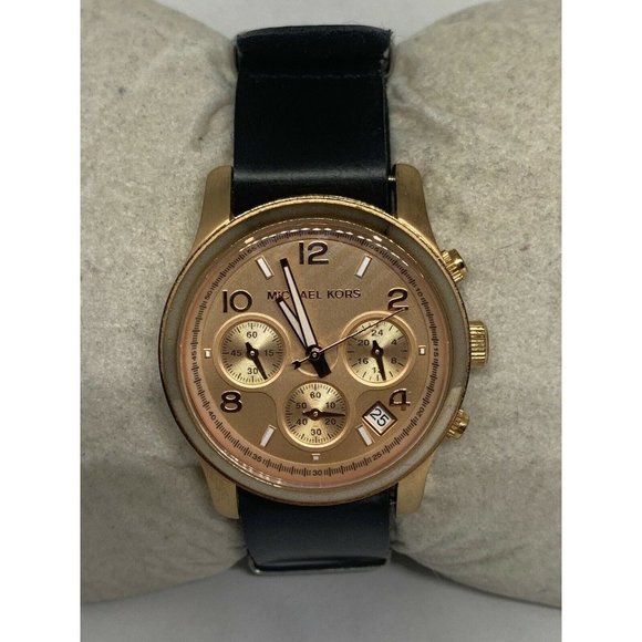 Michael Kors MK5128 Women Black Leather Analog Ros main image 9